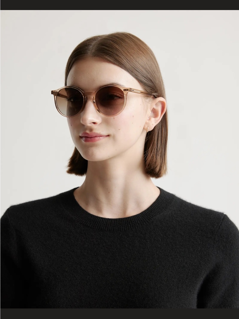 🆕 Quince Brixton Clear Taupe Sunglasses with Brown Lenses